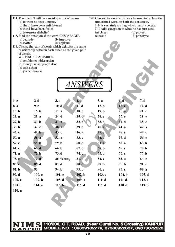 nimcet 2009 10