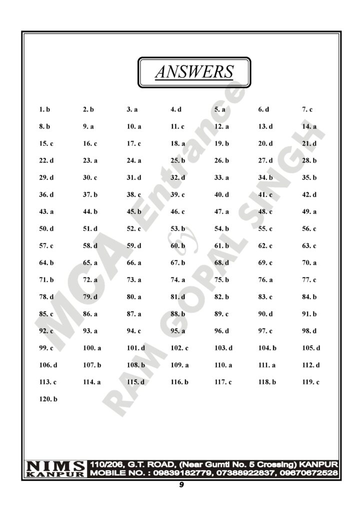 nimcet 2010 9