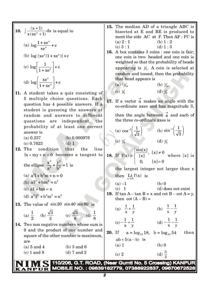 nimcet 2014 02